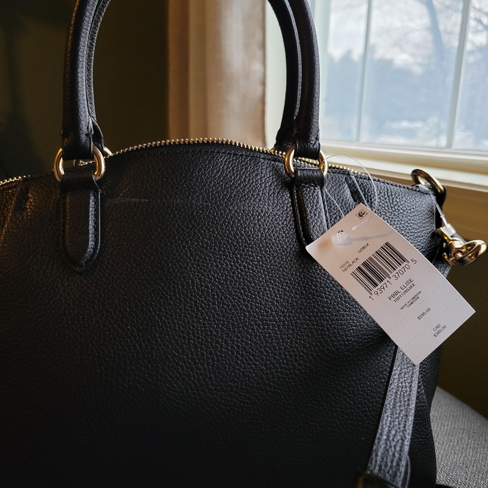 NWT Coach Elise Satchel Women's Crossbody Bag - Black - Picture 3 of 8